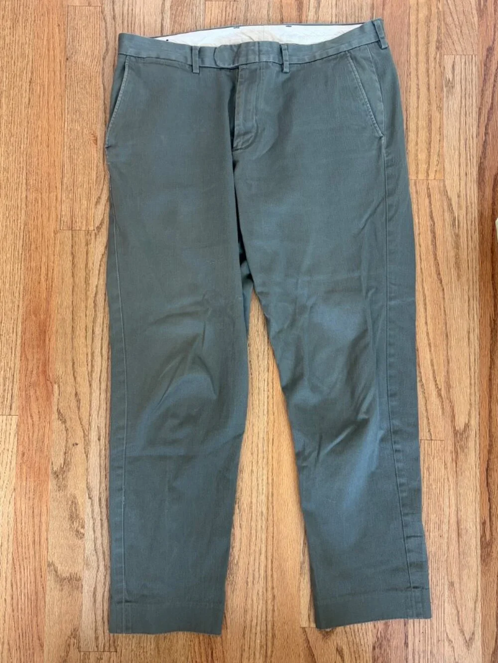 J.Crew Bowery Slim Stretch Chino Pants Olive Army Green 34x30